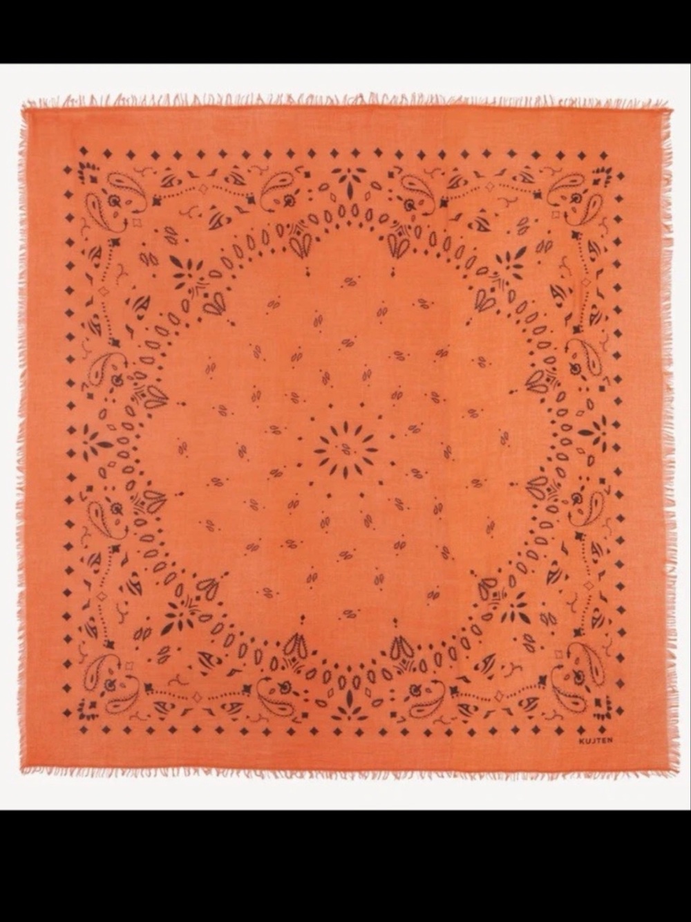 Kutjen,*NEW*Effy Style Clay Orange Cashmere Bandana Scarf